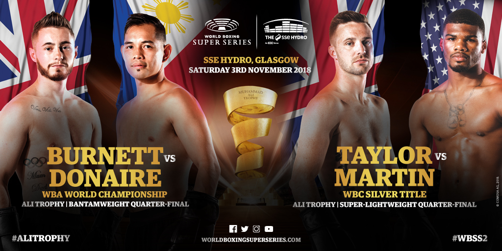Taylor-Martin and Burnett-Donaire in Ali Trophy Double Header on November 3rd in Glasgow
