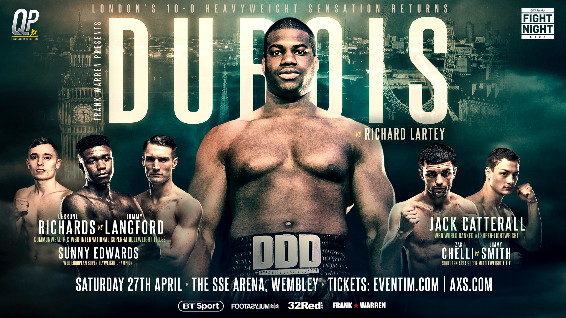 Daniel Dubois Returns Against Richard Lartey at Wembley Arena on April 27