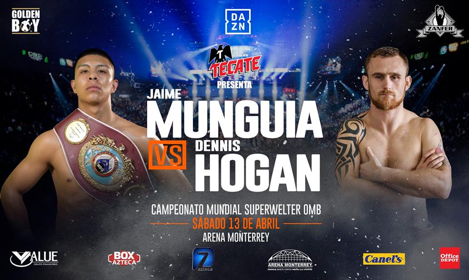 Jaime Munguia Faces Dennis Hogan in Fourth World Title Defence