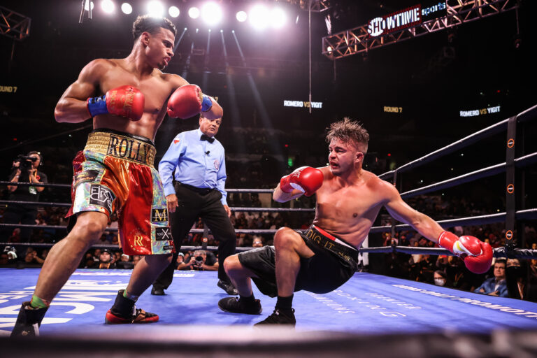Romero overpowers Yigit in seven, calls out Davis