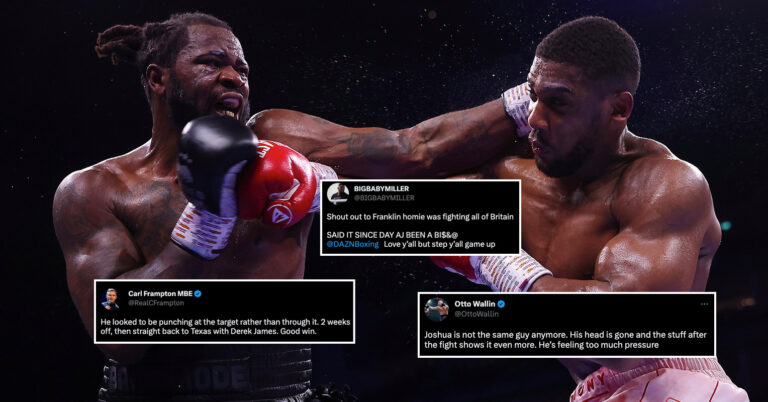 Boxing World Reacts To Anthony Joshua’s Performance Against Jermaine Franklin