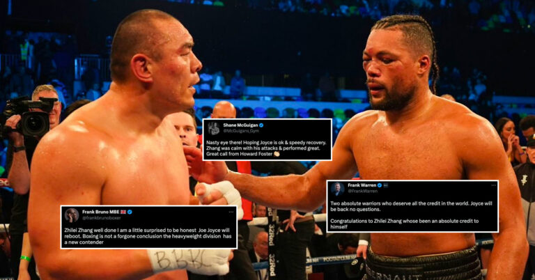 Boxing World Reacts To Zhilei Zhang’s Shock Stoppage Of Joe Joyce