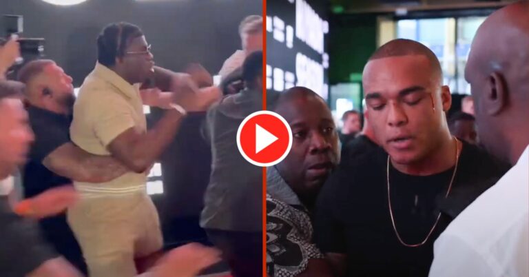 Fabio Wardley Cut In Press Conference Brawl With David Adeleye