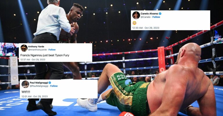 Boxing World Reacts To Ngannou Sensationally Dropping Tyson Fury: “He Won That Fight”
