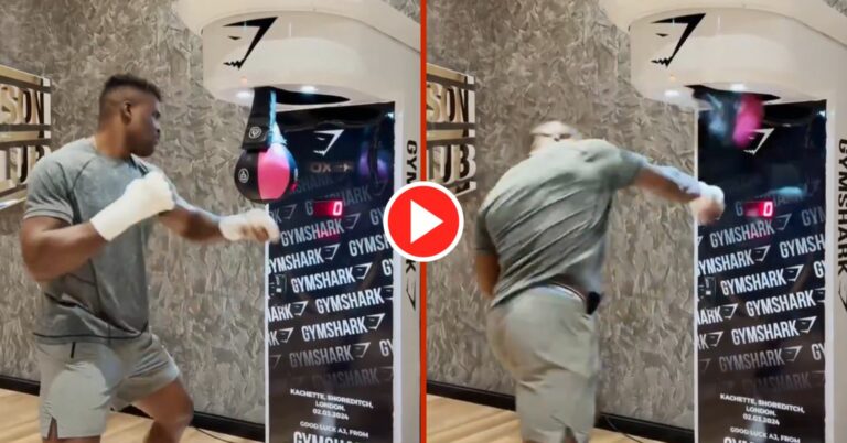 Francis Ngannou Destroys Punch Machine In New Footage Ahead Of Anthony Joshua Fight