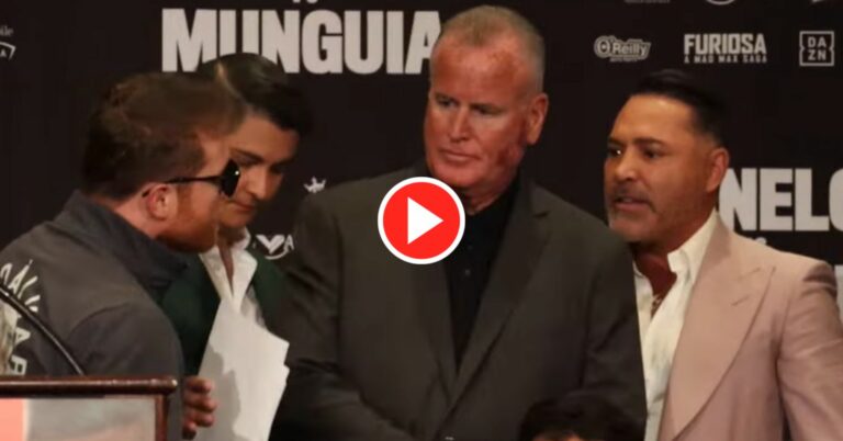Canelo Alvarez And Oscar De La Hoya In Heated Clash At Hostile Press Conference
